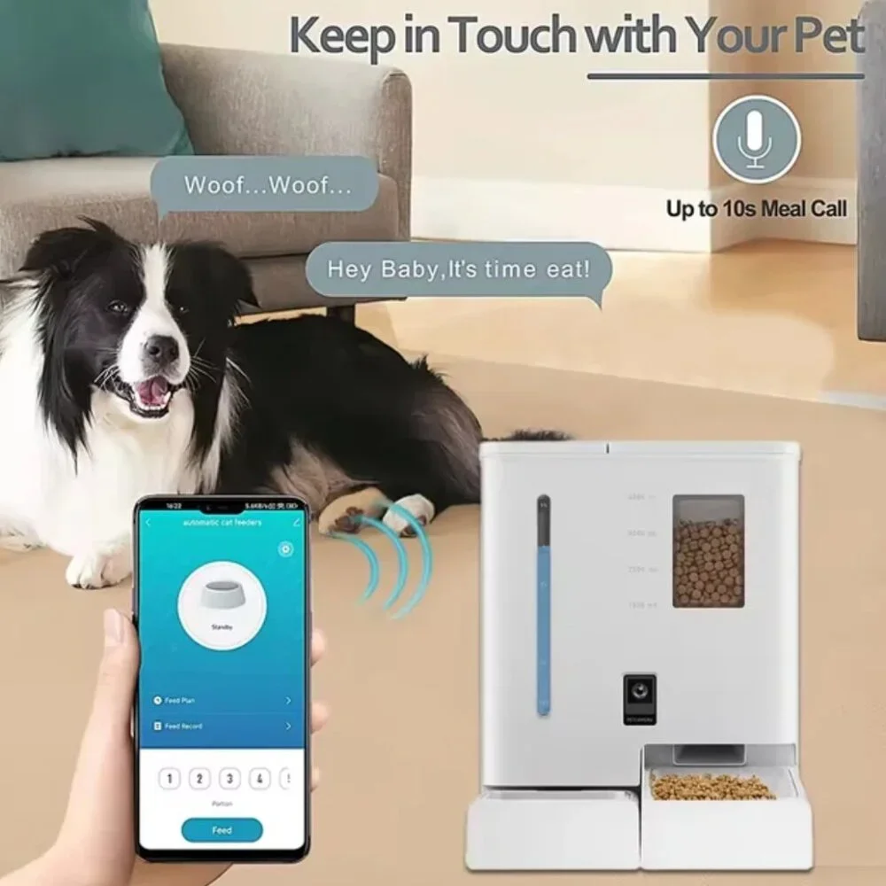 2025 New APP Control Smart Cat / Dog Feeder Food & Water Fountain With Camera